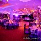 A purple and blue themed reception