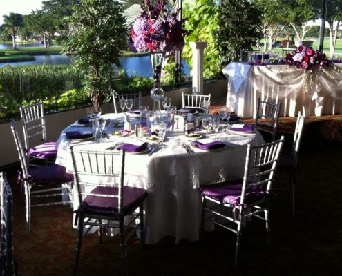 A reception in front of a lake