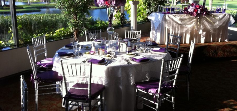 A reception in front of a lake